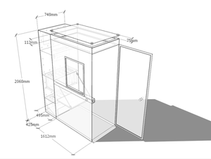 Sputum booth, Isometric view.png