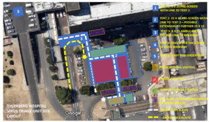 Tygerberg Hospital virus triage unit site layout.png